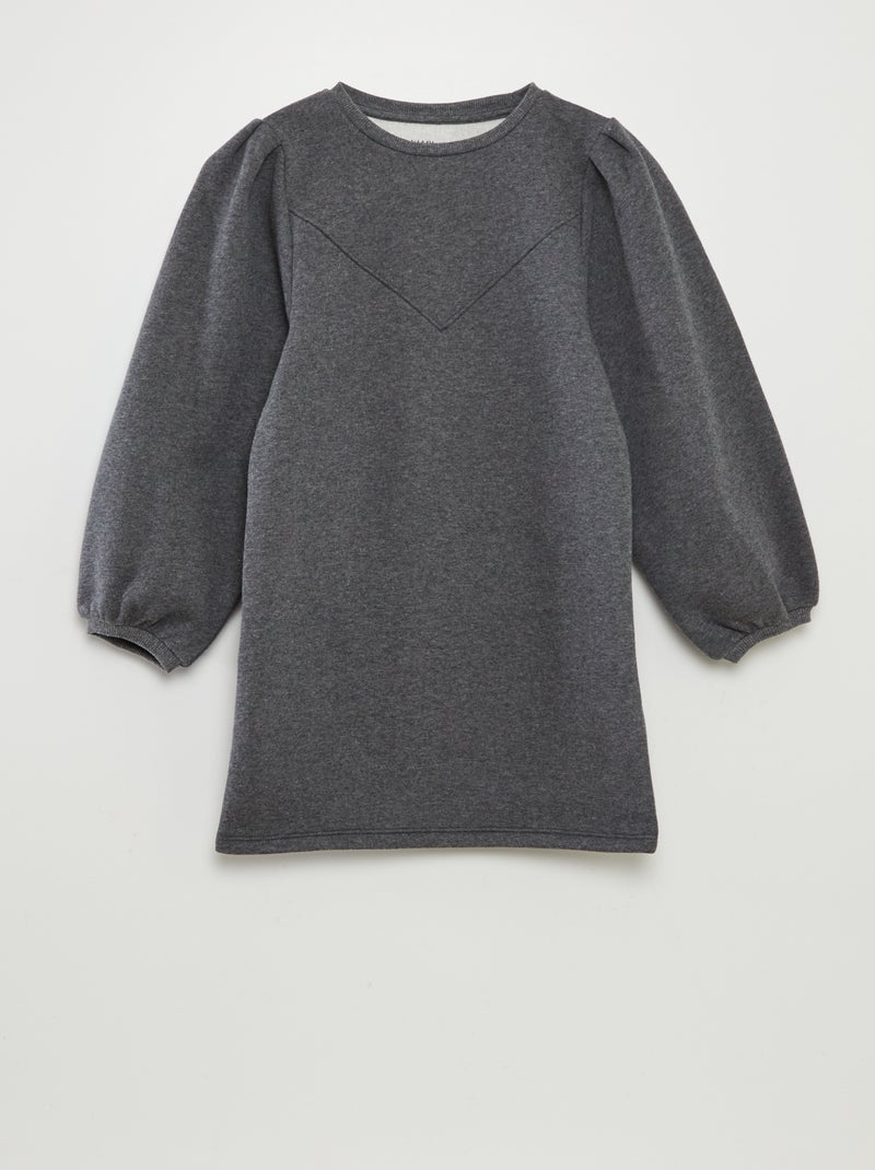 Robe sweat en molleton uni Gris - Kiabi