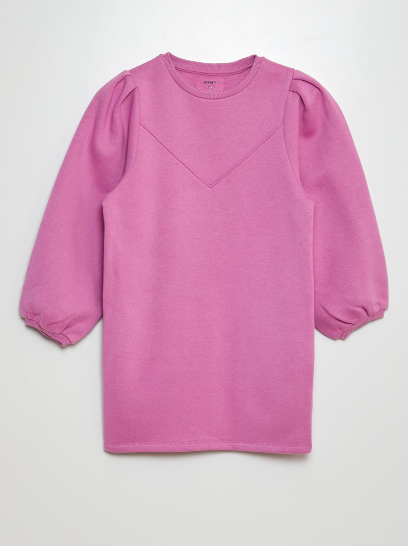 Robe sweat en molleton uni rose - Kiabi