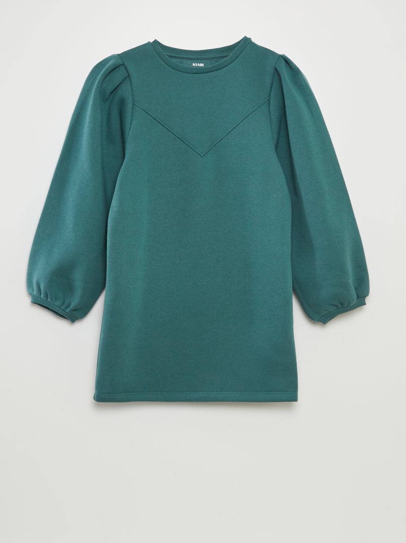 Robe sweat en molleton uni Vert - Kiabi