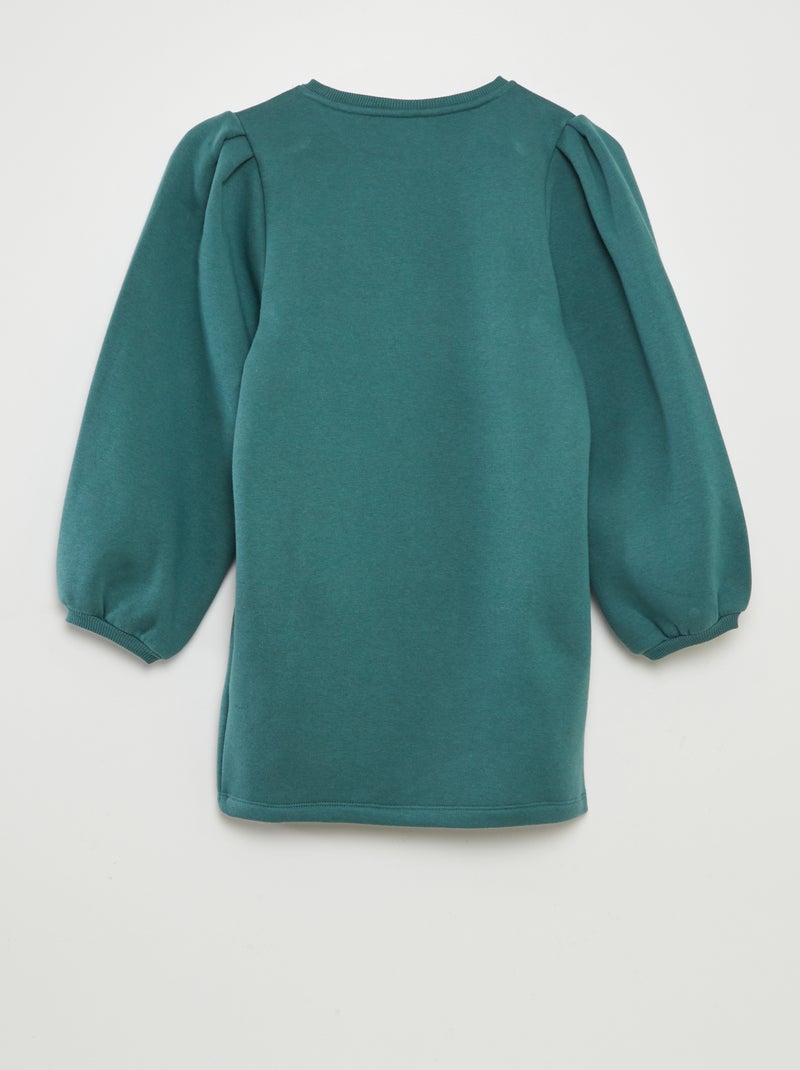 Robe sweat en molleton uni Vert - Kiabi
