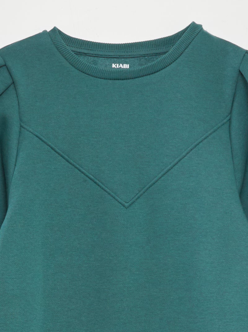 Robe sweat en molleton uni Vert - Kiabi