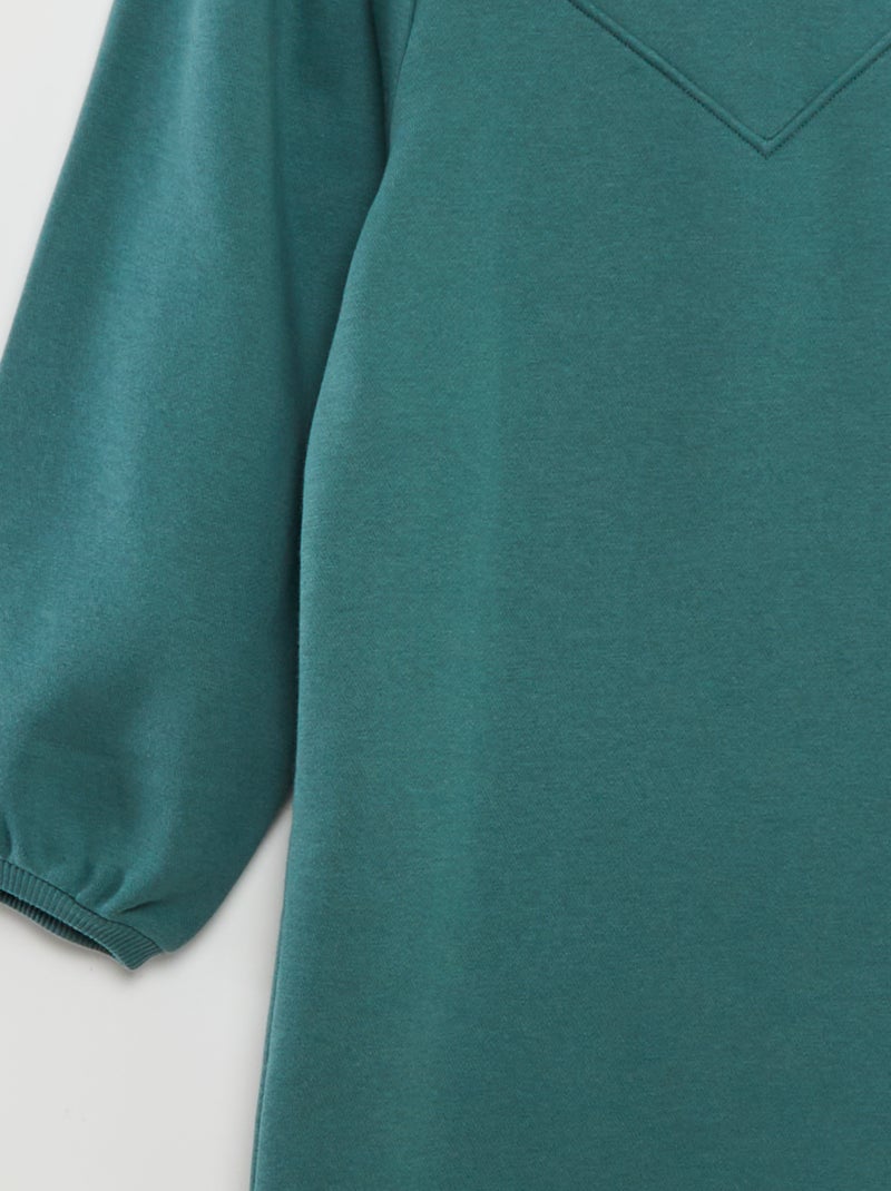 Robe sweat en molleton uni Vert - Kiabi