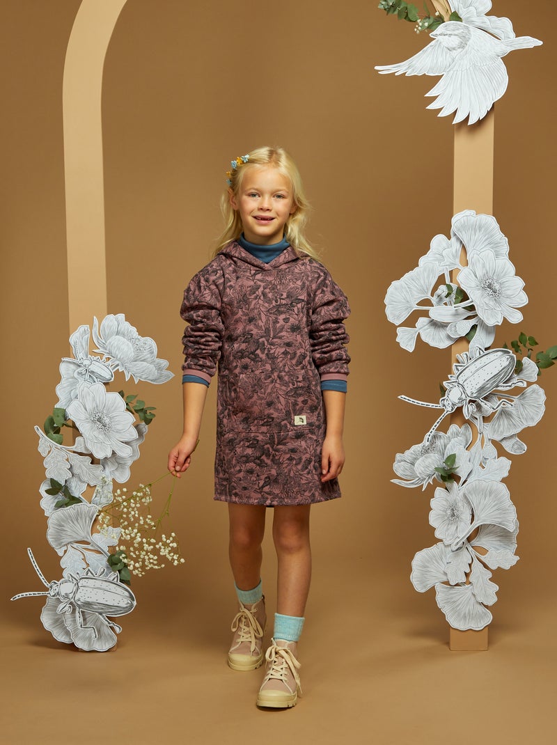 Robe sweat imprimée X Faunesque Vieux rose - Kiabi