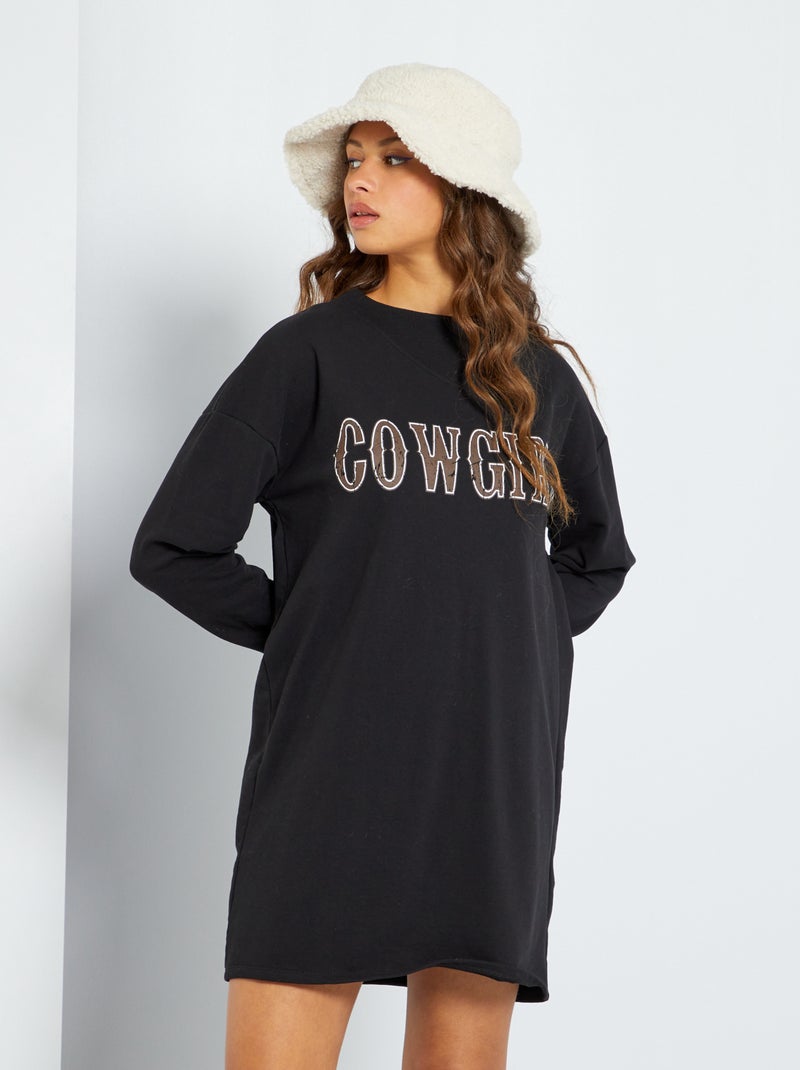Robe sweat noir - Kiabi