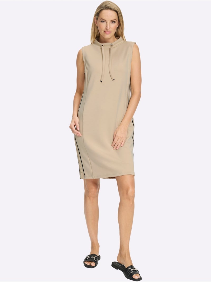 Robe sweat rayures contrastées - taille standard - helline Sable - Kiabi