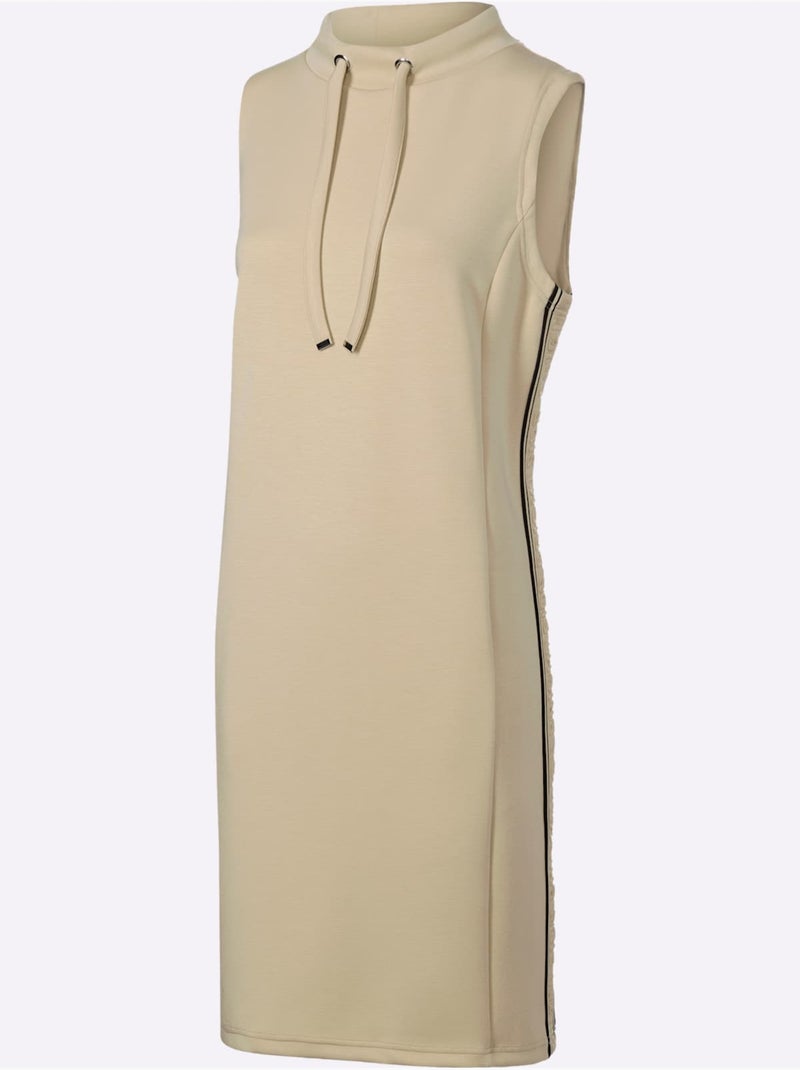 Robe sweat rayures contrastées - taille standard - helline Sable - Kiabi