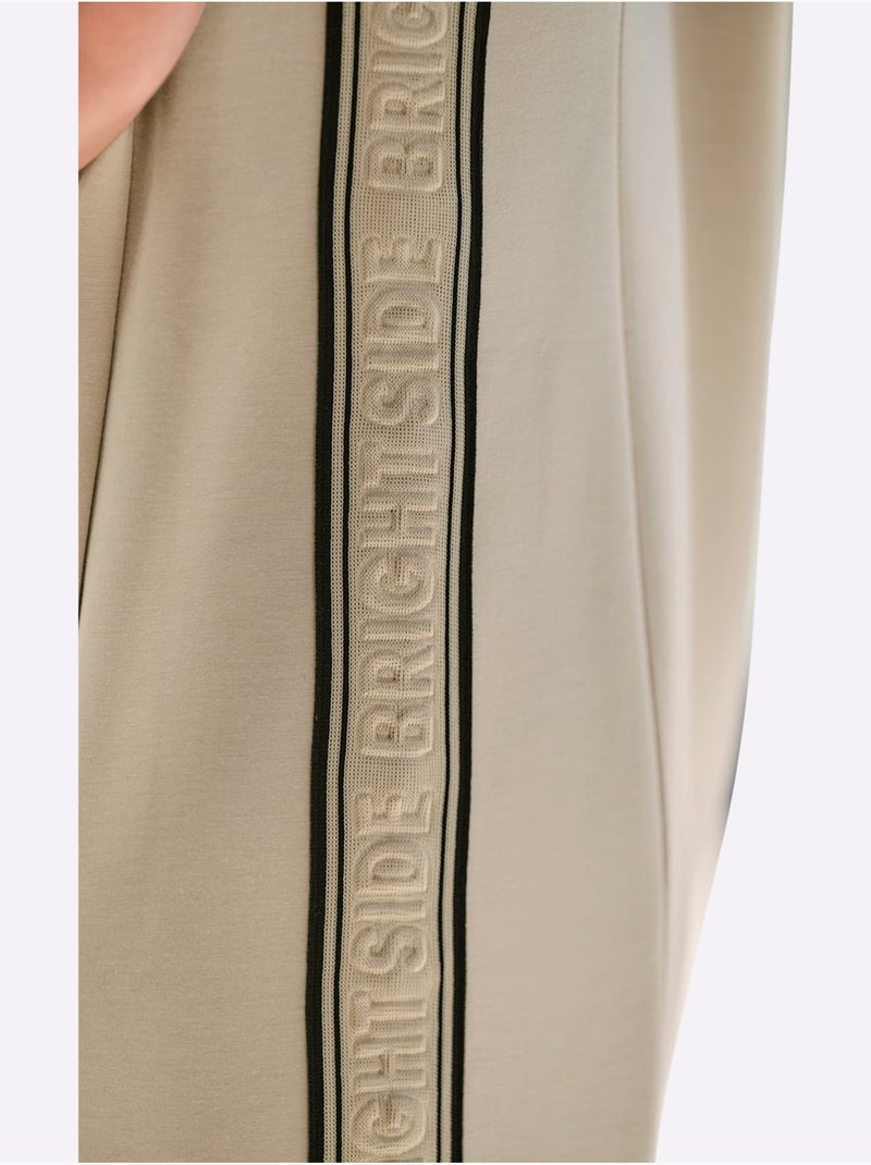 Robe sweat rayures contrastées - taille standard - helline Sable - Kiabi