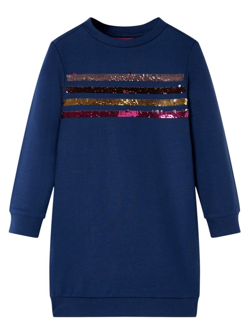 Robe Sweat-shirt Pour Enfants Coton - VidaXL Bleu - Kiabi
