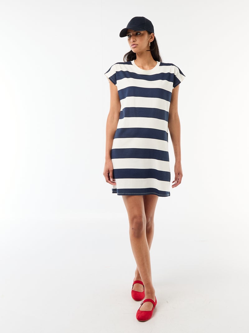 Robe t-shirt à manches courtes Bleu - Kiabi