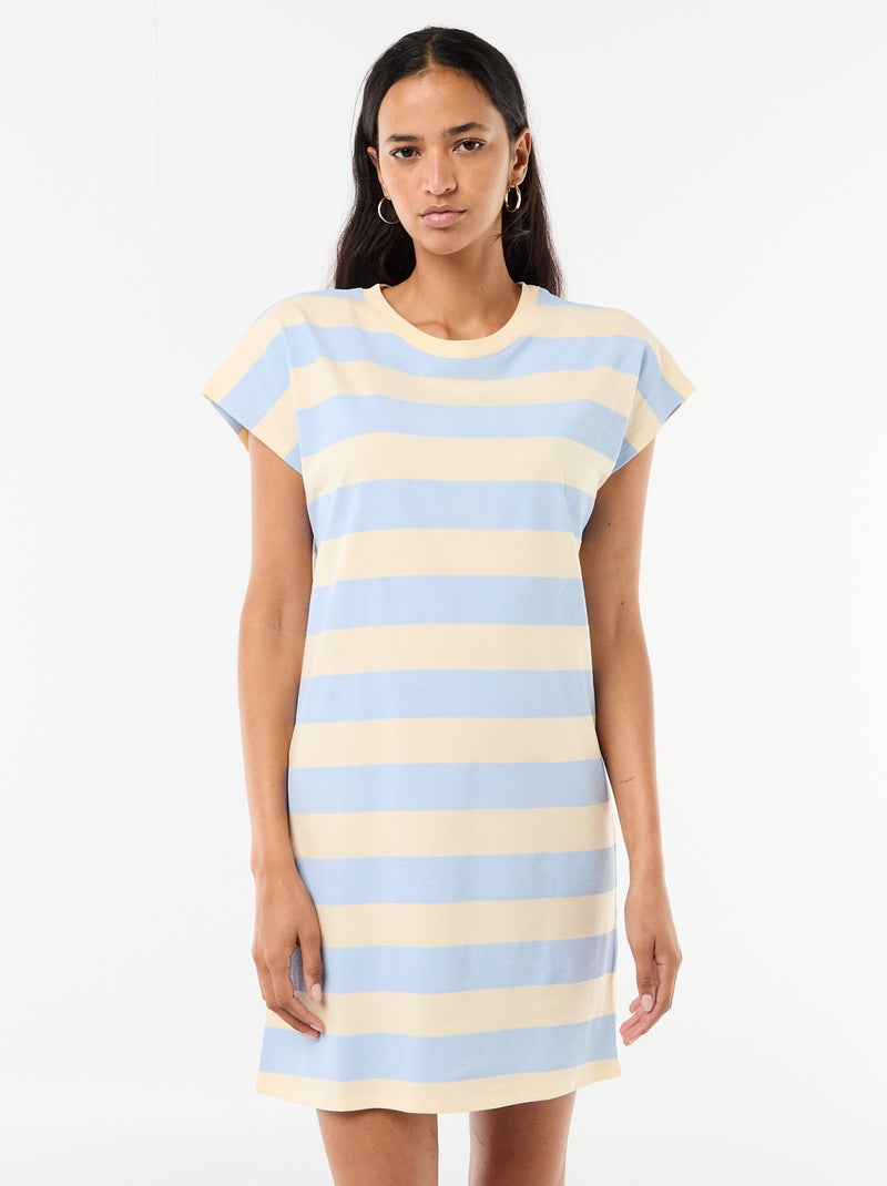 Robe t-shirt à manches courtes Bleu - Kiabi