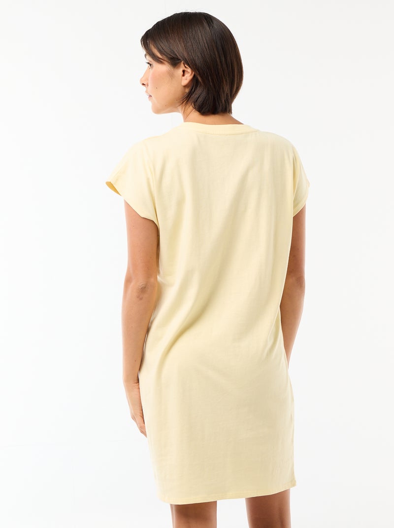 Robe t-shirt à manches courtes Jaune - Kiabi