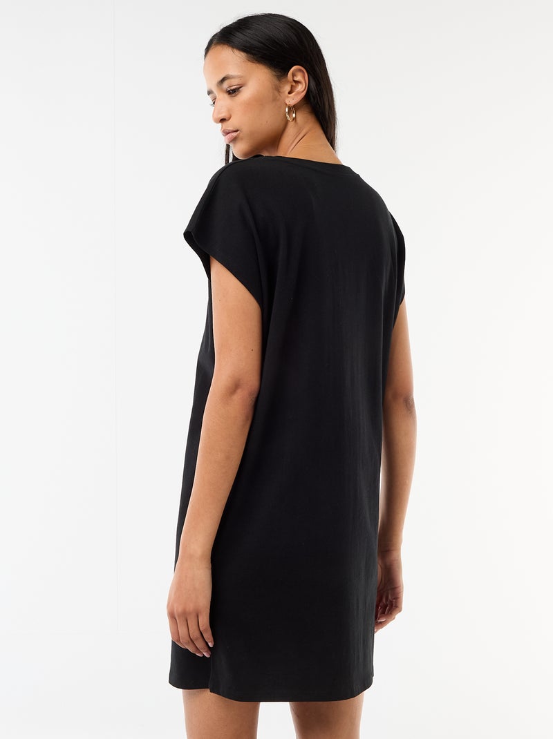 Robe t-shirt à manches courtes Noir - Kiabi