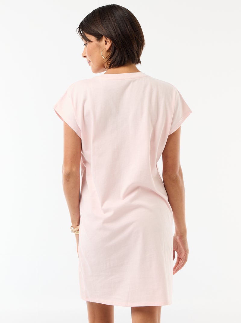 Robe t-shirt à manches courtes Rose - Kiabi