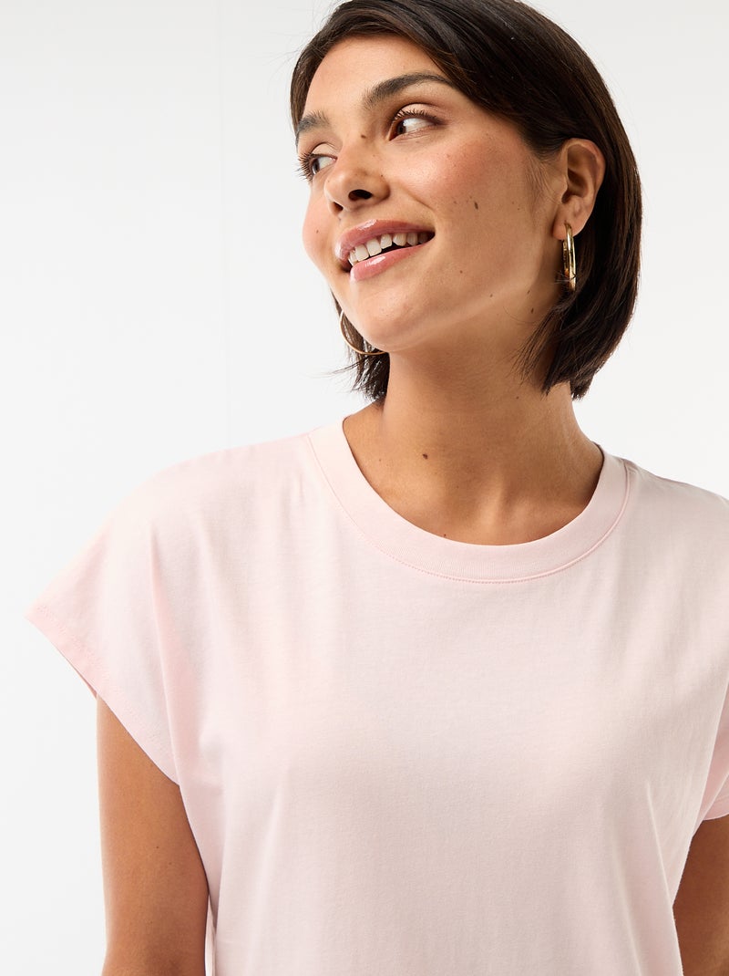Robe t-shirt à manches courtes Rose - Kiabi