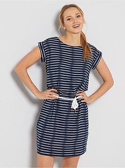 Robe T-shirt avec ceinture corde - Kiabi