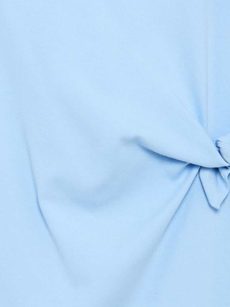 Robe T-shirt avec nœud sur le côté Bleu - Kiabi