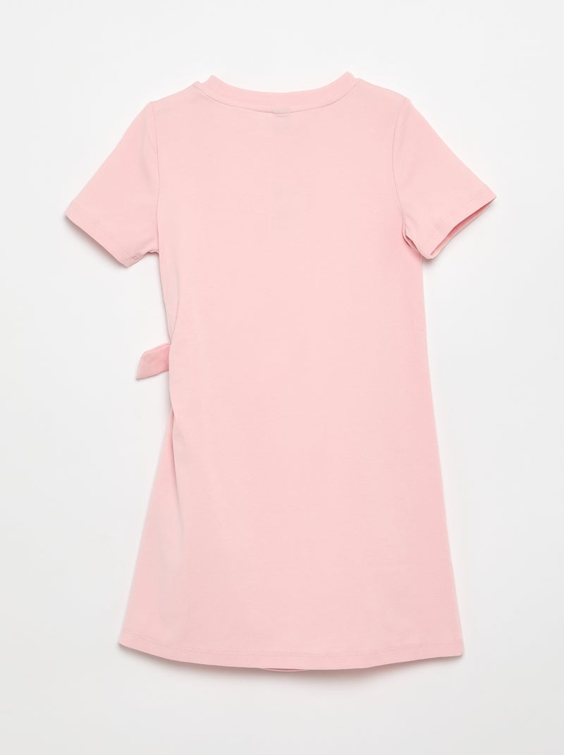 Robe t-shirt avec nœud sur le côté Rose - Kiabi