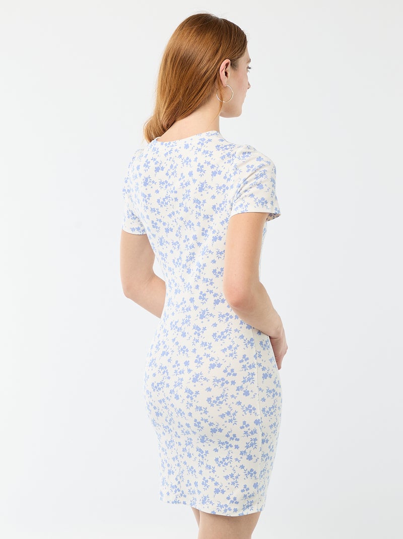 Robe t-shirt courte avec nœud fantaisie Beige - Kiabi
