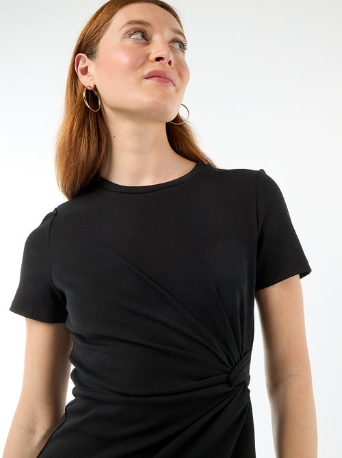Robe t-shirt courte avec nœud fantaisie - Kiabi