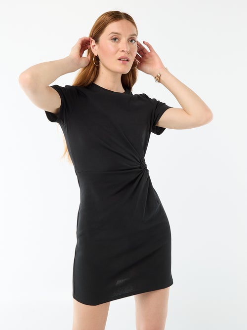 Robe t-shirt courte avec nœud fantaisie - Kiabi