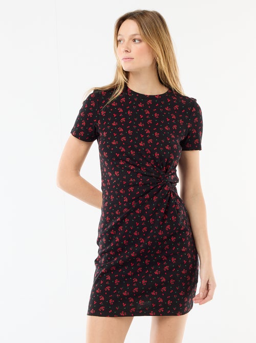 Robe t-shirt courte avec nœud fantaisie - Kiabi