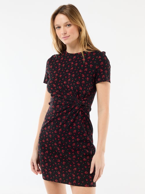Robe t-shirt courte avec nœud fantaisie - Kiabi