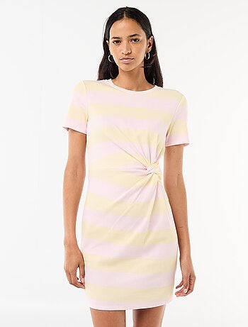 Robe t-shirt courte avec nœud fantaisie