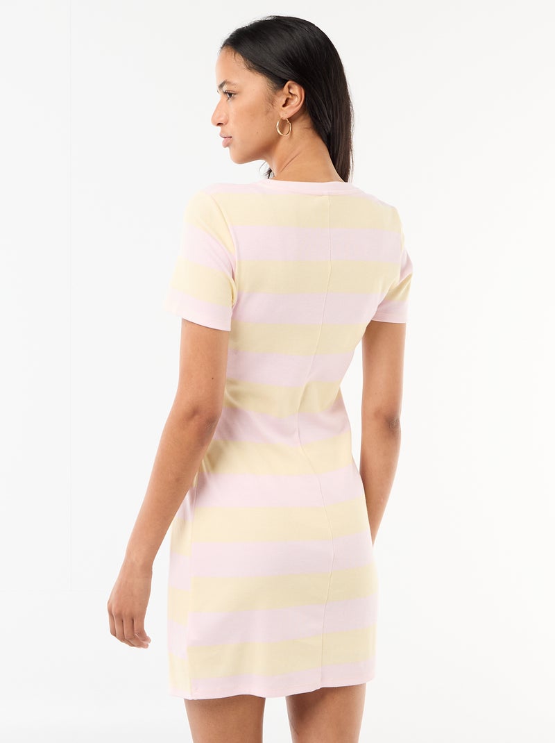 Robe t-shirt courte avec nœud fantaisie Rose - Kiabi