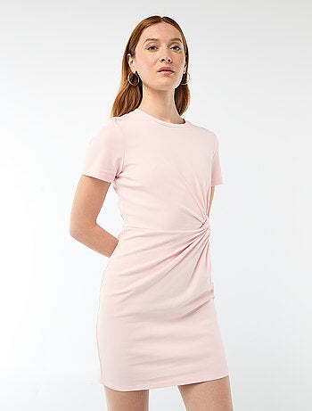 Robe t-shirt courte avec nœud fantaisie