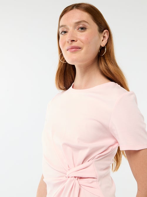 Robe t-shirt courte avec nœud fantaisie - Kiabi