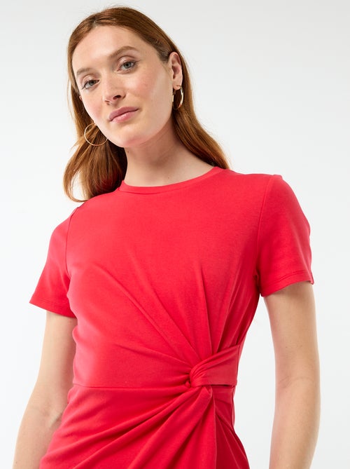 Robe t-shirt courte avec nœud fantaisie - Kiabi