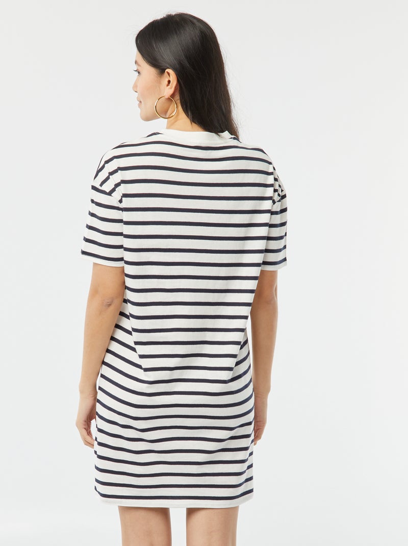 Robe t-shirt en coton BLANC - Kiabi