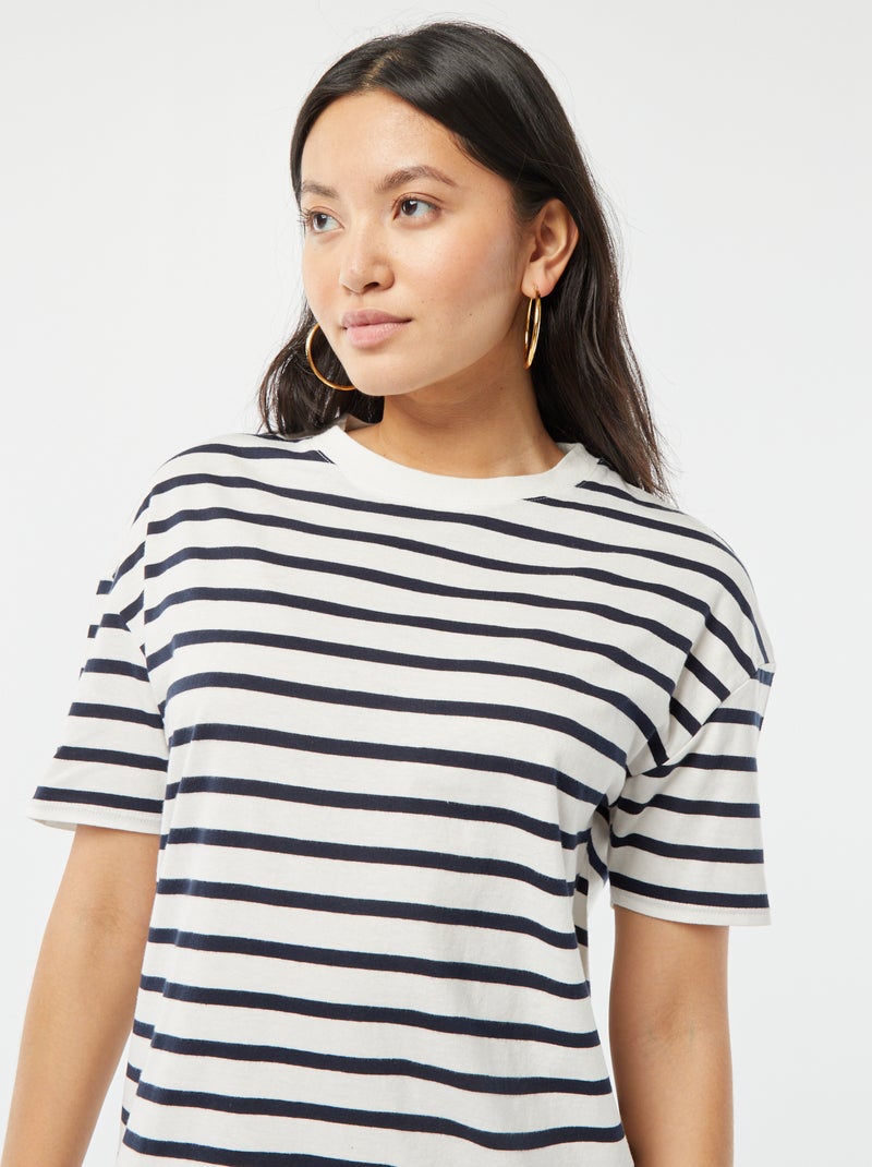 Robe t-shirt en coton BLANC - Kiabi
