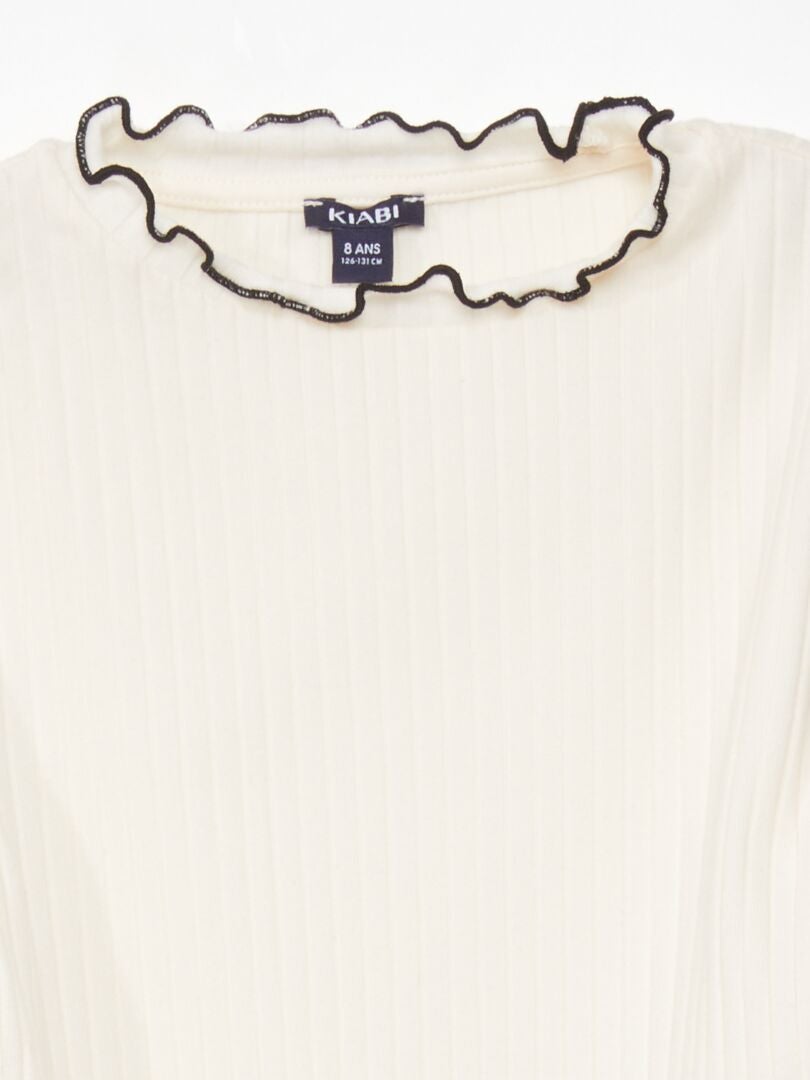 Robe + t-shirt en maille côtelée - 2 pièces Gris/blanc - Kiabi