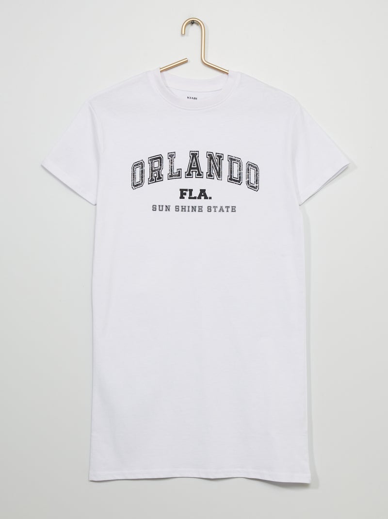 Robe t-shirt en maille jersey Blanc - Kiabi