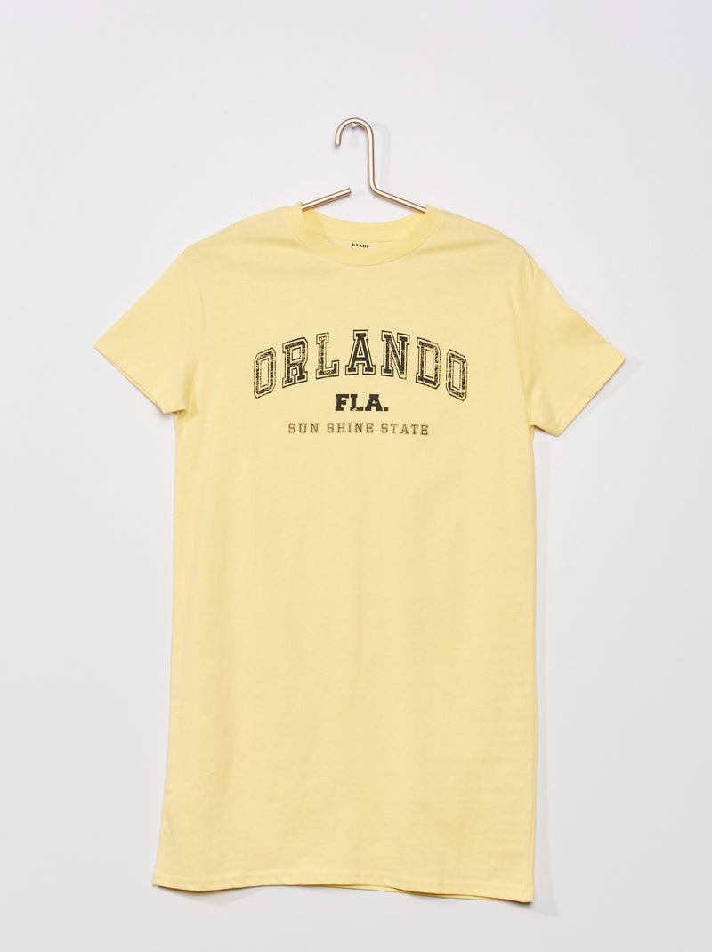 Robe t-shirt en maille jersey JAune - Kiabi