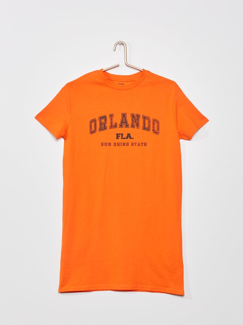 Robe t-shirt en maille jersey Orange - Kiabi