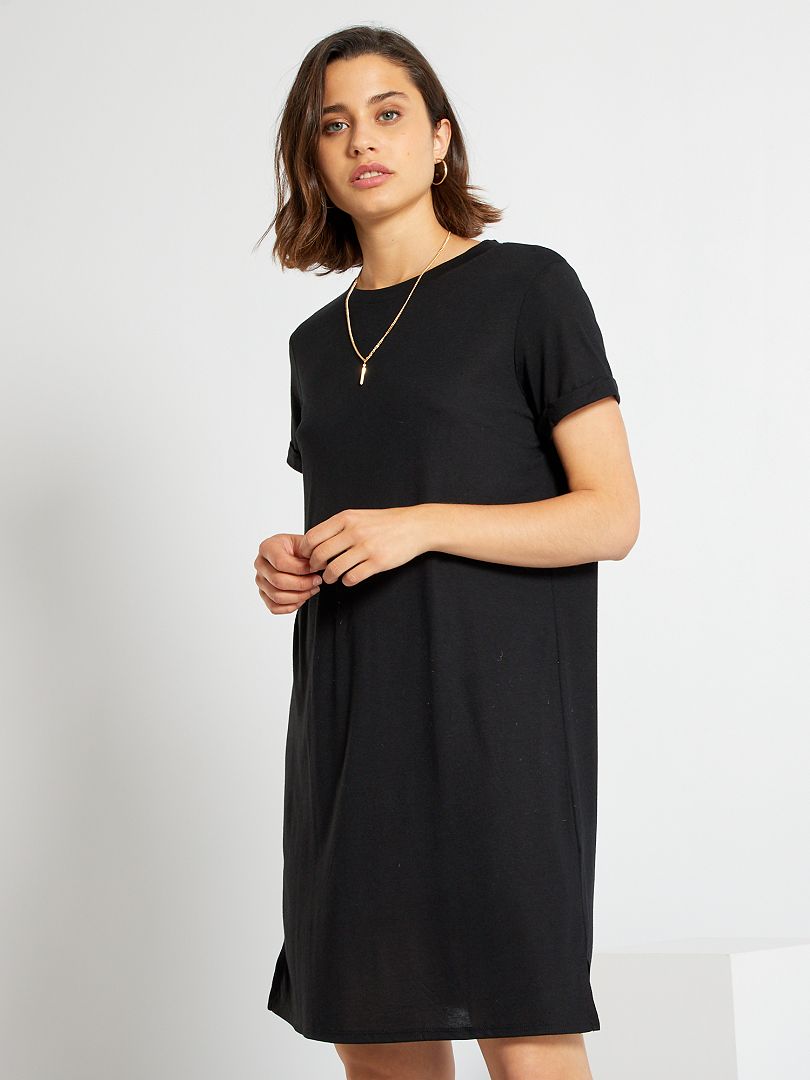 Robe tshirt fluide noir Kiabi 8.00€