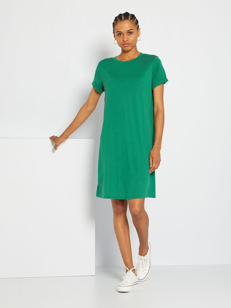 Robe tshirt fluide vert pin Kiabi 8.00€