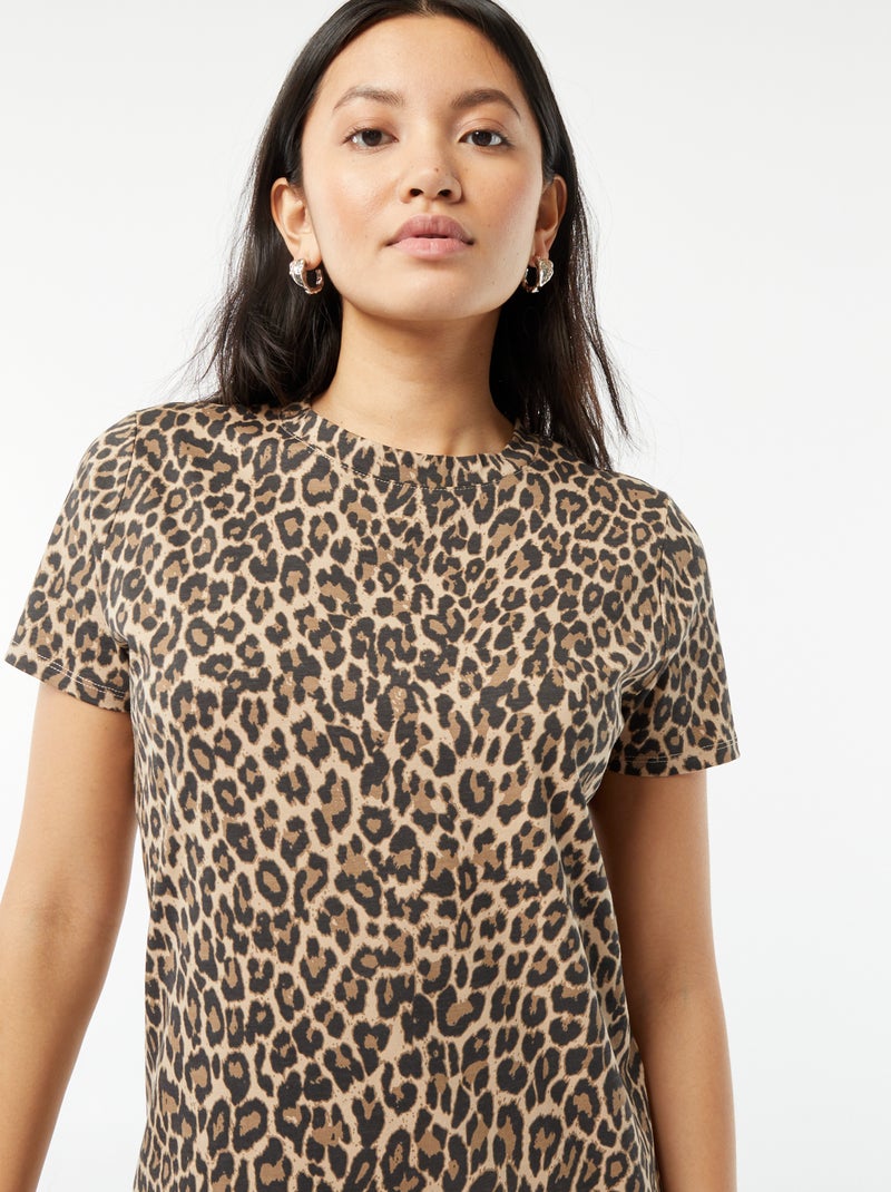 Robe t-shirt longue BEIGE - Kiabi