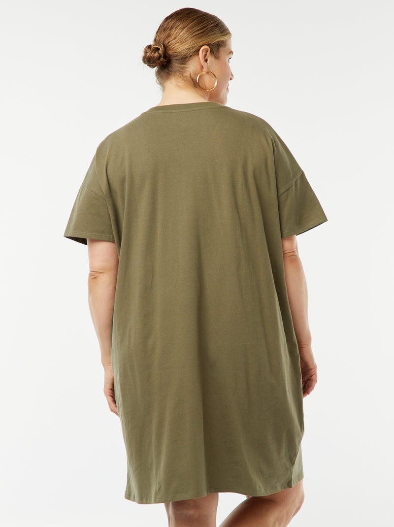 Robe t-shirt longue Kaki - Kiabi