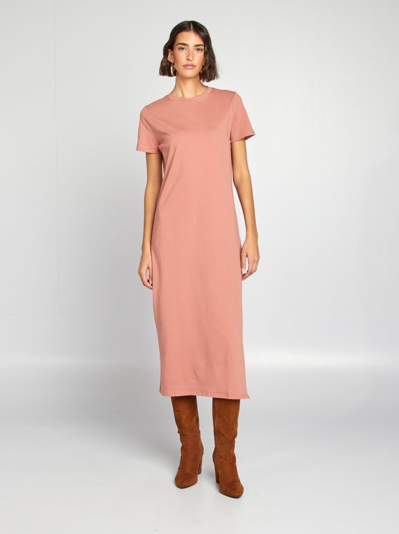 Robe t-shirt longue ROSE - Kiabi