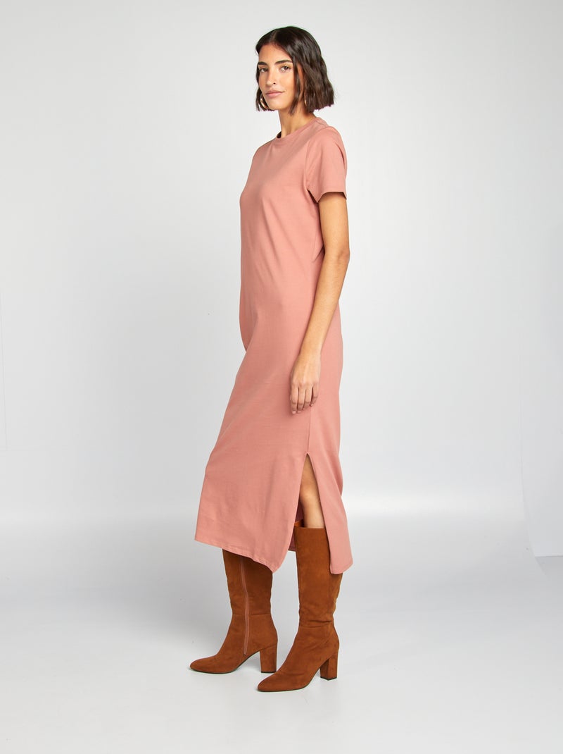 Robe t-shirt longue ROSE - Kiabi