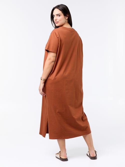 Robe t-shirt longue unie - Kiabi