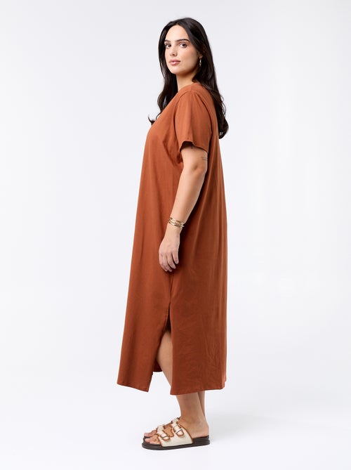Robe t-shirt longue unie - Kiabi