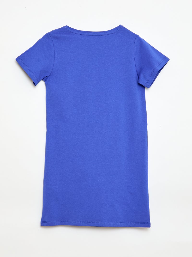 Robe t-shirt mi-longue avec nœud fantaisie devant Bleu - Kiabi