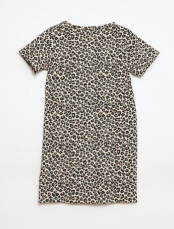 Robe t-shirt mi-longue avec nœud fantaisie devant