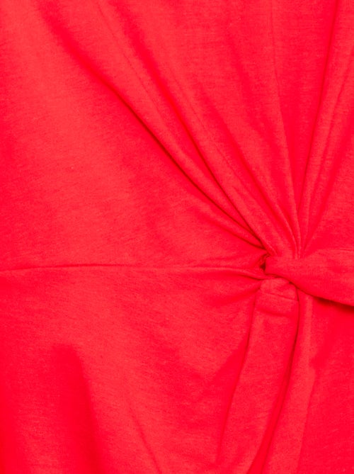 Robe t-shirt mi-longue avec nœud fantaisie devant - Kiabi