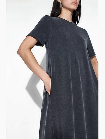 Robe t-shirt midi droite en jersey busem