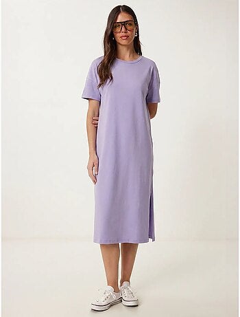 Robe t-shirt midi en coton à col rond istanbul